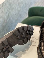 Prada Monolith Pointy Laces Leather Loafers Black  - 4