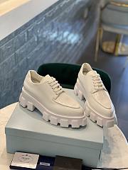 Prada Monolith Pointy Laces Leather Loafers White - 4