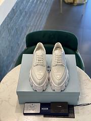 Prada Monolith Pointy Laces Leather Loafers White - 3
