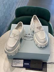 Prada Monolith Brushed Leather Loafers White - 6