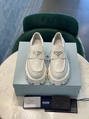 Prada Monolith Brushed Leather Loafers White - 3