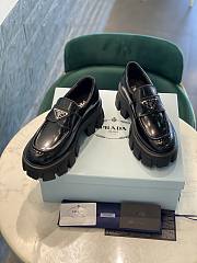 Prada Monolith Brushed Leather Loafers Black  - 6