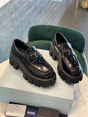 Prada Monolith Brushed Leather Loafers Black  - 5