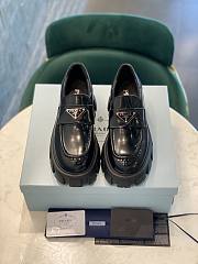Prada Monolith Brushed Leather Loafers Black  - 4