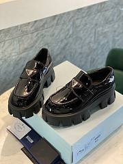 Prada Monolith More Brushed Leather Loafers Black - 1