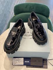 Prada Monolith More Brushed Leather Loafers Black - 6