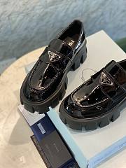 Prada Monolith More Brushed Leather Loafers Black - 3
