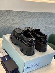 Prada Monolith More Brushed Leather Loafers Black - 4