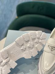 Prada Monolith Pointy Leather Loafers White - 6