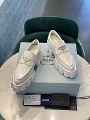 Prada Monolith Pointy Leather Loafers White - 2
