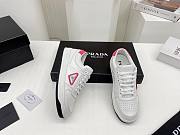 Prada Downtown Perforated Leather Low White Pink Back  - 4