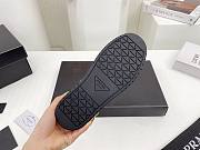 Prada Downtown Perforated Leather Low White Black Back - 5