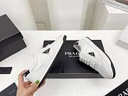 Prada Downtown Perforated Leather Low White Black Back - 2