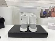 Prada Downtown Perforated Leather High Top White Grey - 3