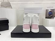Prada Downtown Perforated Leather High Top White Pink  - 4