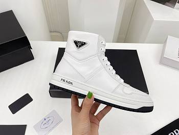 Prada Downtown Perforated Leather High Top White