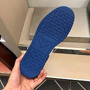 Prada Downtown Perforated Leather High Top Blue White - 6