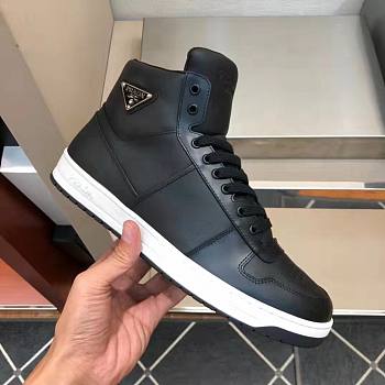 Prada Downtown Perforated Leather High Top Black 