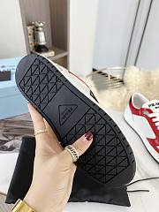 Prada Downtown Perforated Leather Low White Red - 5