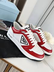 Prada Downtown Perforated Leather Low White Red - 3