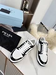 Prada Downtown Perforated Leather Low Black White  - 3