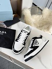 Prada Downtown Perforated Leather Low Black White  - 2