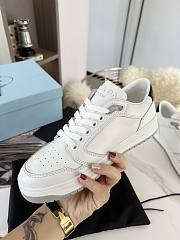 Prada Downtown Perforated Leather Low White Grey Soles - 6
