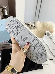 Prada Downtown Perforated Leather Low White Grey Soles - 4