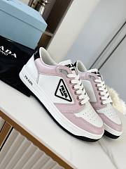 Prada Downtown Perforated Leather Low White Pink  - 2