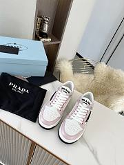 Prada Downtown Perforated Leather Low White Pink  - 5