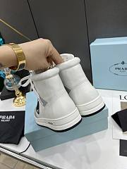 Prada Downtown Perforated Leather High White Grey - 6