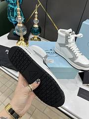 Prada Downtown Perforated Leather High White Grey - 5