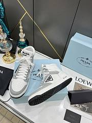 Prada Downtown Perforated Leather High White Grey - 3