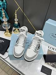Prada Downtown Perforated Leather High White Grey - 2