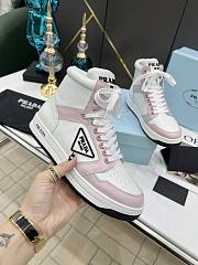 Prada Downtown Perforated Leather High White Pink - 1