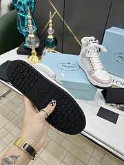 Prada Downtown Perforated Leather High White Pink - 3