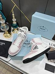 Prada Downtown Perforated Leather High White Pink - 2