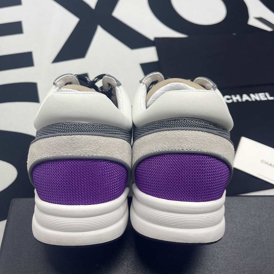 Chanel Low Top Trainer Beige Purple - AMOFOOT