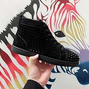 CHRISTIAN LOUBOUTIN High-top Spike-stud Suede Black - 1