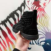 CHRISTIAN LOUBOUTIN High-top Spike-stud Suede Black - 6