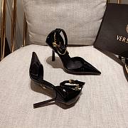 Versace Safety Pin Pumps Black Gold Chains - 6