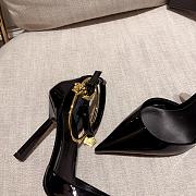 Versace Safety Pin Pumps Black Gold Chains - 5