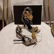 Versace Safety Medusa Leopard Sandal Heels Chain - 4