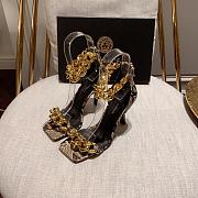 Versace Safety Medusa Leopard Sandal Heels Chain - 3