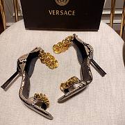 Versace Safety Medusa Leopard Sandal Heels Chain - 6