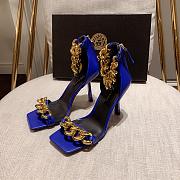 Versace Safety Medusa Blue Sandal Heels Chain - 2