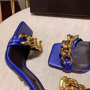 Versace Safety Medusa Blue Sandal Heels Chain - 3