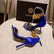 Versace Safety Medusa Blue Sandal Heels Chain - 6