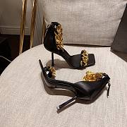 Versace Safety Medusa Black Sandal Heels Chain - 2