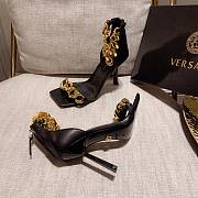 Versace Safety Medusa Black Sandal Heels Chain - 3
